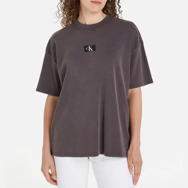 Image of Calvin Klein Jeans Boyfriend Ribbed Cotton-Blend T-Shirt - M