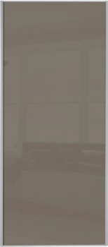 Image of Wickes Sliding Wardrobe Door Silver Framed Single Panel Cappuccino Glass - 2220 x 762mm