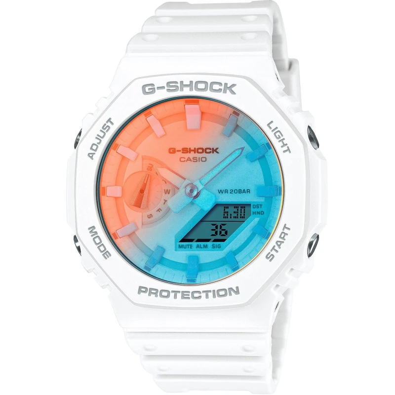 Image of Casio GA-2100TL-7AER G-Shock 45mm Quartz Watch White male