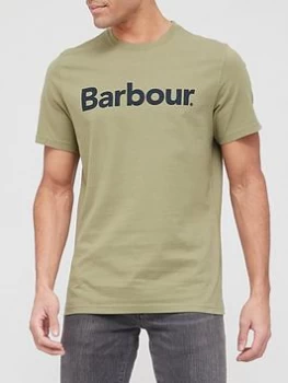 Image of Barbour Large Logo T-Shirt - Burnt Olive, Burnt Olive Size M Men