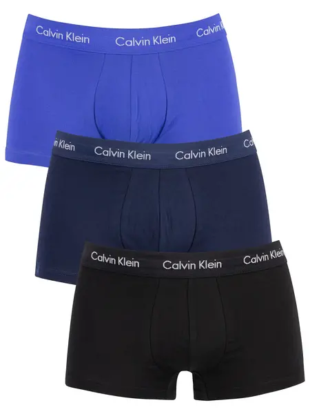Image of Calvin Klein 3 Pack Cotton Stretch Boxer Briefs - Black - Navy - M
