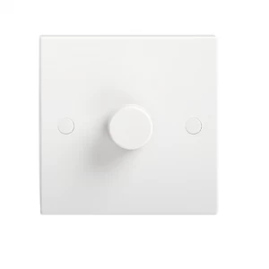 Image of KnightsBridge 1000W White 1G 2 Way 230V Electric Dimmer Switch Wall Plate