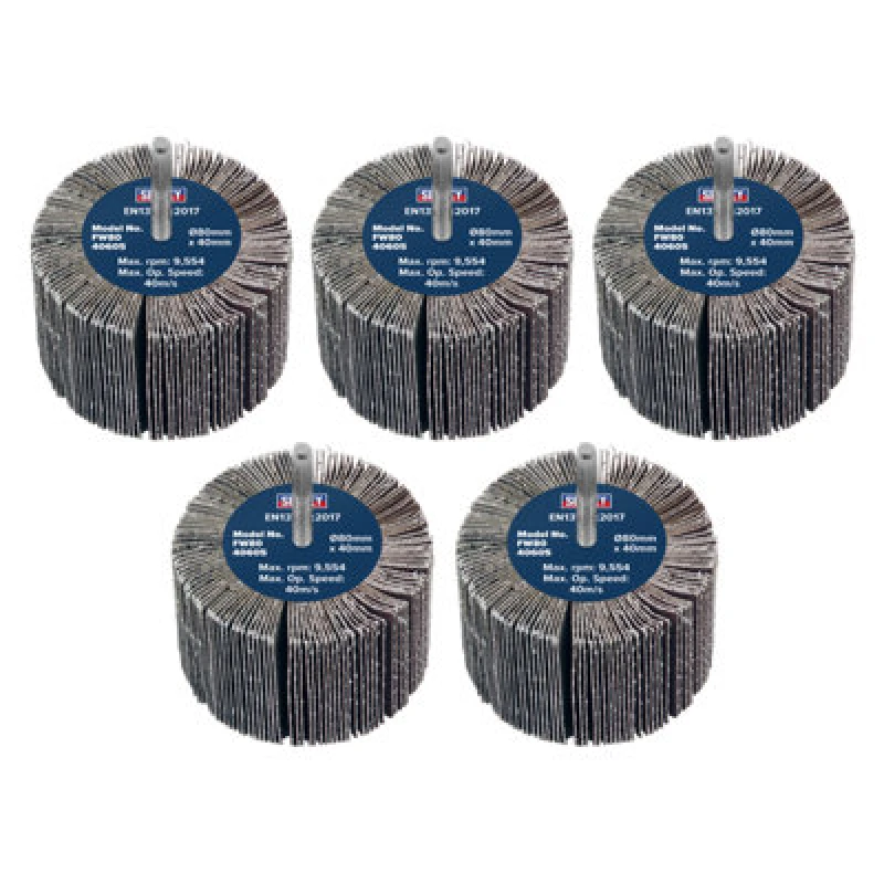 Image of Sealey Flap Wheels Pack Of 5 FW8040605 Diameter: 80mm