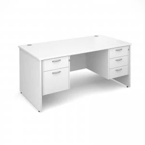 Image of Maestro 25 PL Straight Desk With 2 and 3 Drawer Pedestals 1600mm - whi