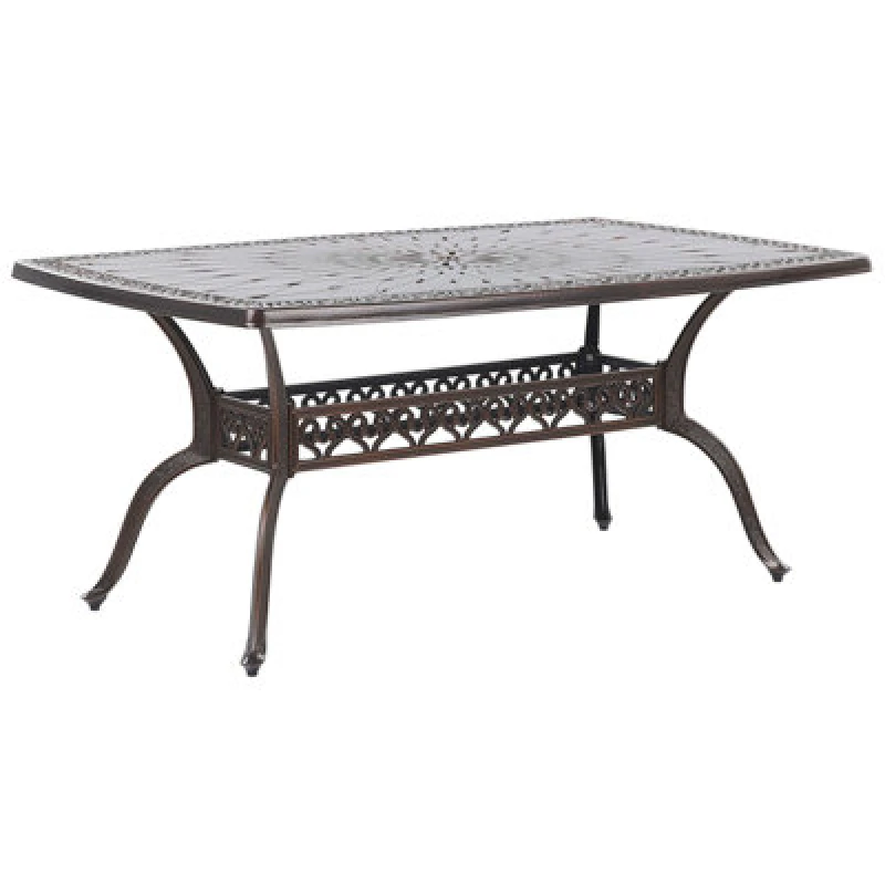 Image of Beliani Garden Dining Table Lizzano 165cm 102cm Metal Dark Brown
