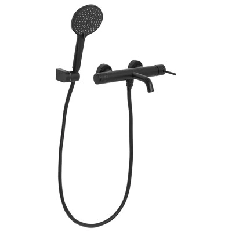 Image of Beliani Wall Mounted Bath Shower Mixer Tap Meliquina Black