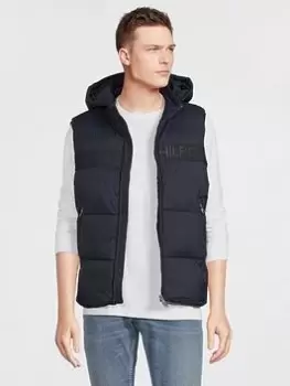 Image of Tommy Hilfiger High Loft Padded Gilet, Desert Sky Navy, Size L, Men