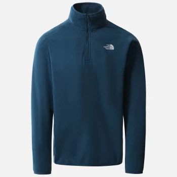 Image of The North Face Mens 100 Glacier 1/4 Zip Fleece - Monterey Blue - M