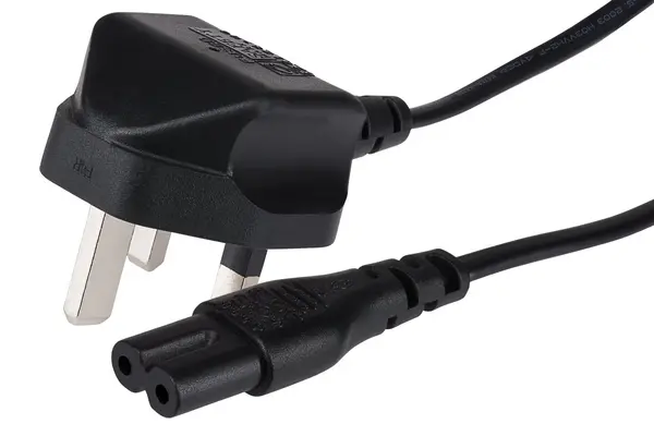 Image of Maplin Maplin Power Lead IEC C7 Fig 8 2 Pin Plug to UK 3 Pin Mains Plug - 1m, 13 Amp Fuse 406PAM