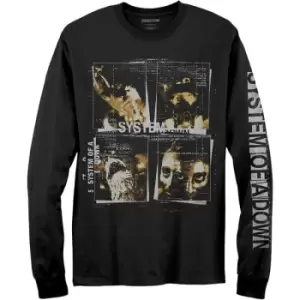 Image of System Of A Down - Face Boxes Unisex X-Large Long Sleeved T-Shirt - Black