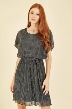 Image of Black Sparkle Kimono Sleeve Skater Dress