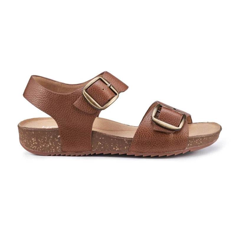 Image of Hotter Extra Wide 'Tourist II' Cork Wedge Sandals Tan