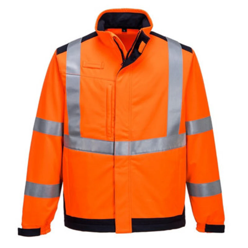 Image of Modaflame Multi Norm Arc Flame and Heat Resistant Softshell Jacket MV72ONR4XL Colour: Orange / Navy