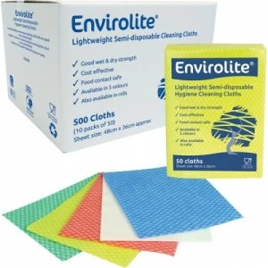 Image of Envirolite Folded Cleaning Cloth Large (48x36cm) Blue PK50