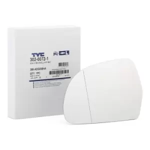 Image of TYC Wing Mirror Glass Left 302-0072-1 Side Mirror Glass,Mirror Glass AUDI,SKODA,A4 Avant (8K5, B8),A6 Avant (4F5, C6),A3 Schragheck (8P1)