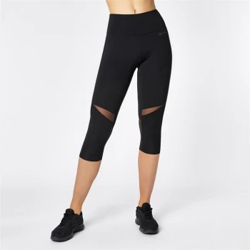 Image of USA Pro Capri Cropped Leggings - Black/Mesh