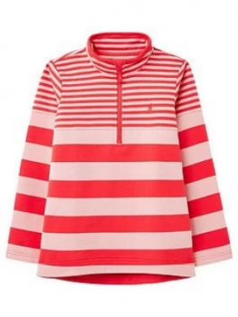 Image of Joules Girls Fairdale Half Zip Sweat Top - Pink