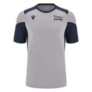 Image of Macron Sale Sharks Rugby Training Tee - Blue