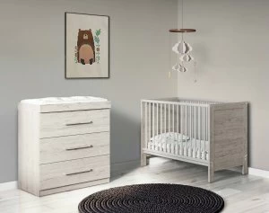Image of Ickle Bubba Grantham Mini 2 Piece Nursery Set - Grey Oak