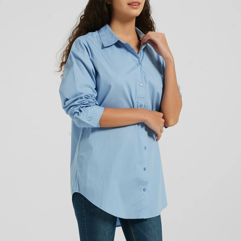 Image of Be You Poplin Shirt - Blue Blue 8