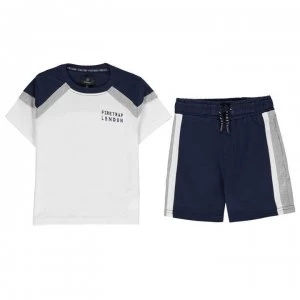 Image of Firetrap Short Sleeve T-Shirt Set Infant Boys - Blue/White