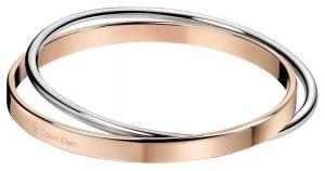 Image of Calvin Klein Ladies Rose Gold Silver Bangle KJ63BB01010S Jewellery