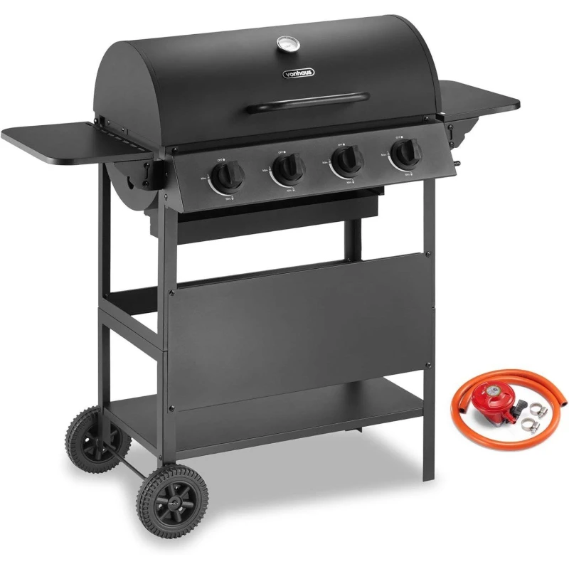 Image of VonHaus Gas BBQ with 4 Burners Black