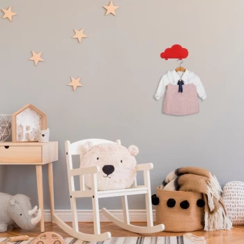 Image of Cloud - Red Red Metal Wall Hook