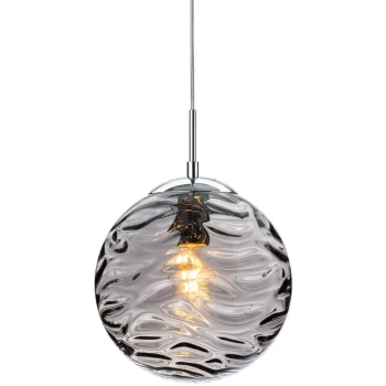 Image of Firstlight - Mercury Globe Pendant Light Chrome with Smoked Glass