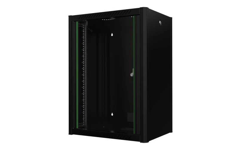 Image of Lanview RWP16U45BL rack cabinet 16U Wall mounted rack Black