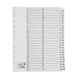 Image of 5 Star Office A4 Index 150gsm Card with Mylar Tabs 1 50 White