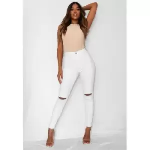 Image of Missguided Vice High Waist Jeans - White