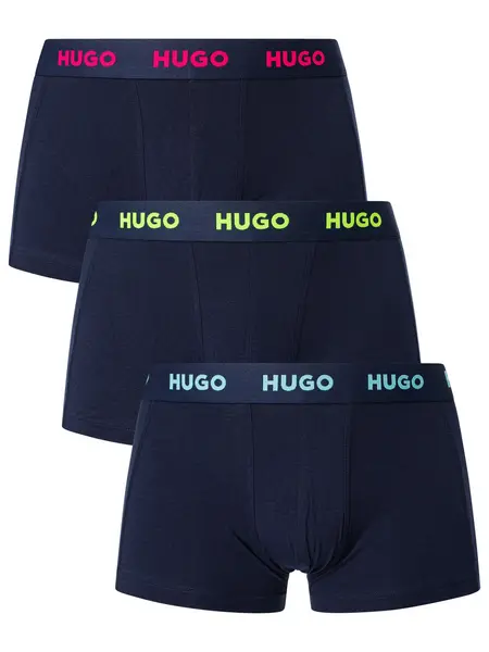 Image of HUGO 3 Pack Trunks Navy (Blue/Green/Pink) S