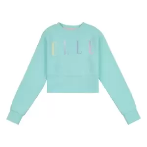 Image of Elle Print Crop Sweatshirt - Blue