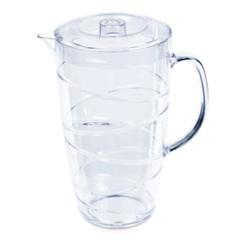 Image of LIVIVO 2L Swirl Design Pitcher Jug with Lid Clear