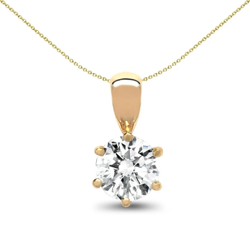 Image of Jewelco London 18ct Gold 0.2ct Diamond Solitaire Charm Pendant - 18P001-020 Gold