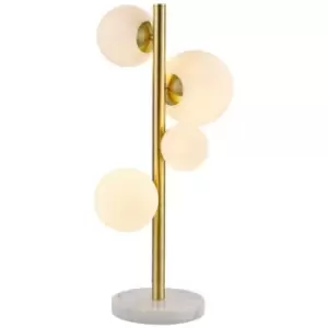 Image of Luminosa Segal Table Lamp, 4 Light G9, Satin Gold, Opal Glass