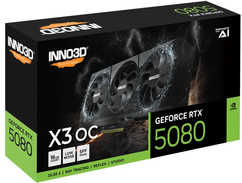 Image of Inno3d INNO3D GeForce RTX 5080 X3 OS NVIDIA 16GB GDDR7 N50803-16D7X-17603930