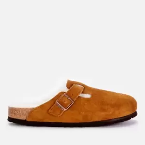 Image of Birkenstock Womens Boston Slim Fit Shearling Mules - Mink - UK 8