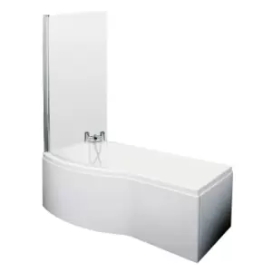 Image of Nuie 1500mm B Shaped Left Hand Bath Set - White