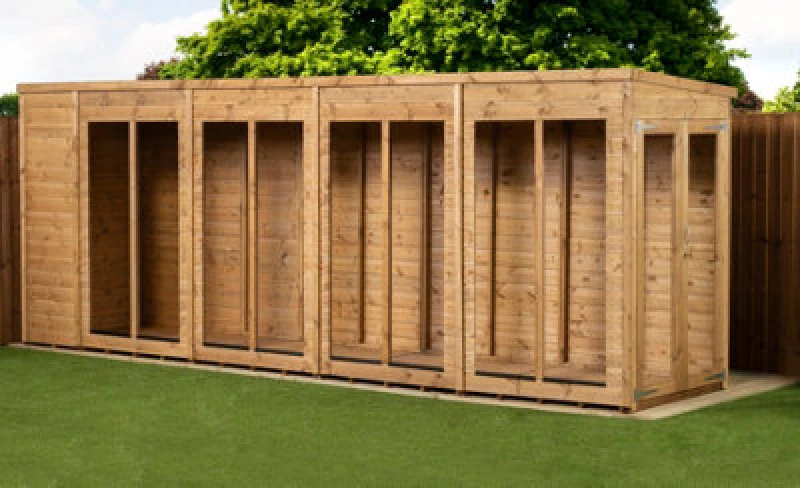 Image of Empire Sheds Empire Pent Summerhouse 18X4 Dipped Treated Tongue And Groove Wooden Garden Shed Double Door (8' X 4' / 8ft X 4ft) (8X4)