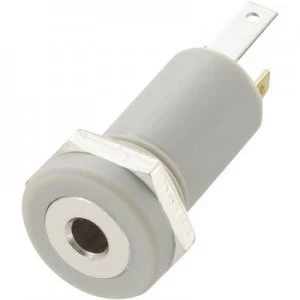 Image of 2.5mm audio jack Socket vertical vertical Number of pins 4 Stereo Grey Conrad Components