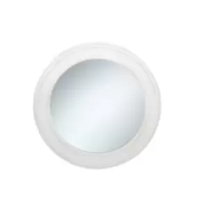 Image of Kamala Washed White Wood Round Wall Mirror Large
