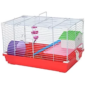 Image of PawHut Hamster Cage Red, White 300 mm x 470 mm x 270 mm