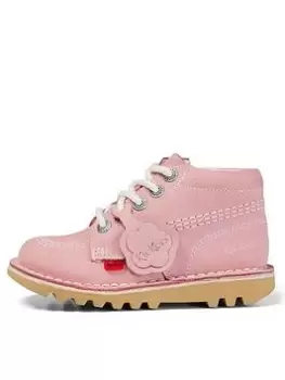 Image of Kickers Kick Hi Zip - Light Pink, Size 9 Younger