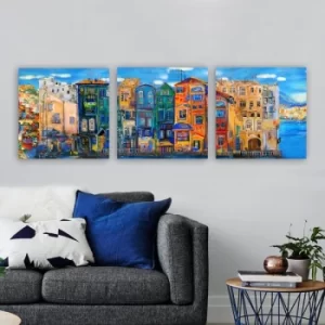 Image of P233374 Multicolor Decorative Canvas Painting (3 Pieces)