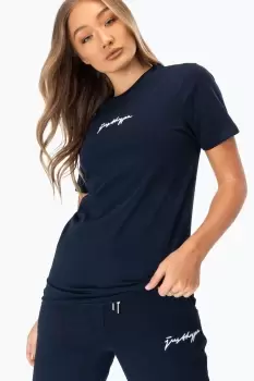 Image of HYPE NAVY SCRIBBLE LOGO WOmens T-SHIRT