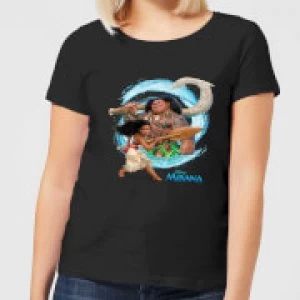 Image of Moana Wave Womens T-Shirt - Black - S
