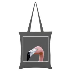 Image of Inquisitive Creatures Flamingo Tote Bag (One Size) (Grey)