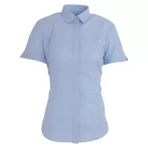 Image of Brook Taverner Womens/Ladies Soave Short Sleeve Poplin Shirt (8) (Sky Blue)